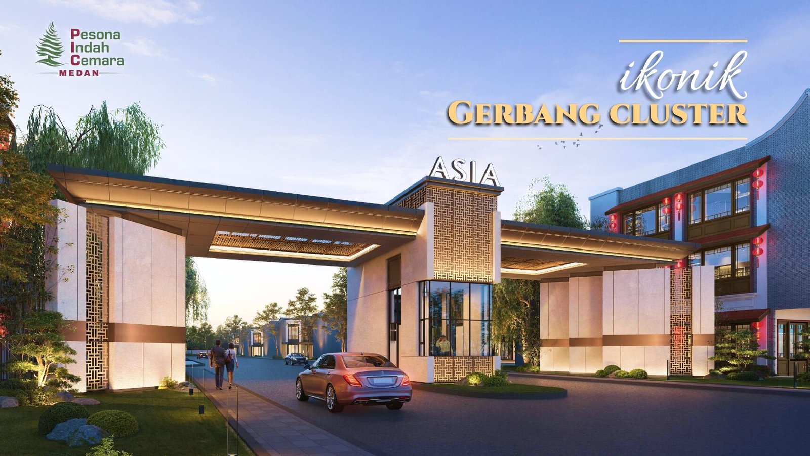 Rumah contoh Cluster Asia dengan gaya arsitektur Oriental Modern